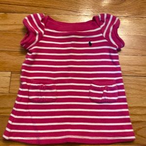 Ralph Lauren 6M Pink and White Striped Dress